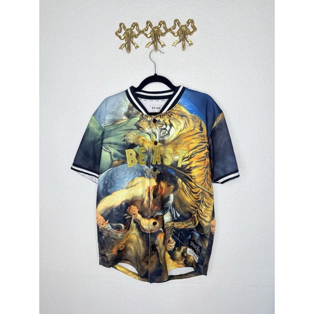 RS1NE RISE AS ONE BEAST BASEBALL JERSEY Art Men’s Size Large Streetwear M